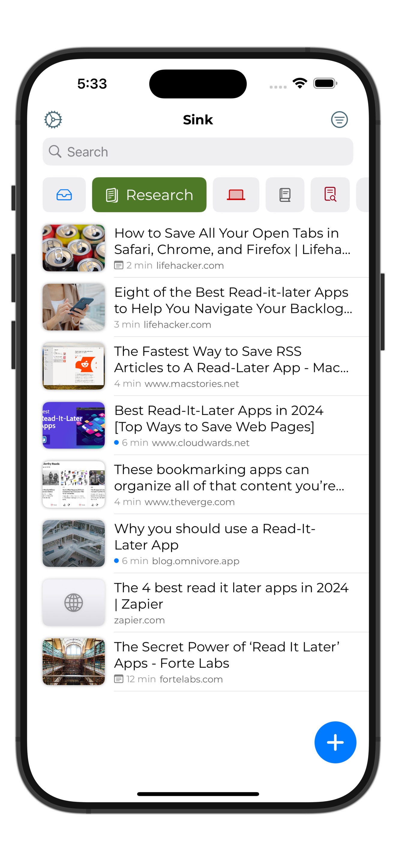 Squirrel Reader App Home Screen
